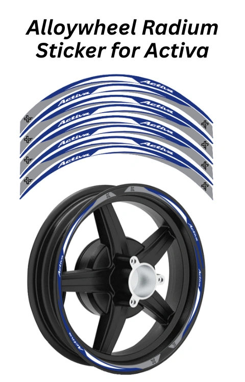 Alloy Wheel Radium Sticker for Activa | Printed In Premium Radium with FPF (Fade Protection Film), Waterproof, Precut Sticker, Pack Of 1